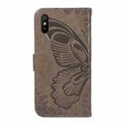 For Xiaomi Redmi 9A Swallowtail Butterfly Embossed Leather Phone Case(Grey) - 3