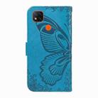 For Xiaomi Redmi 9C Swallowtail Butterfly Embossed Leather Phone Case(Blue) - 3