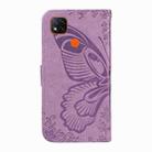 For Xiaomi Redmi 9C Swallowtail Butterfly Embossed Leather Phone Case(Purple) - 3