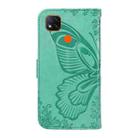 For Xiaomi Redmi 9C Swallowtail Butterfly Embossed Leather Phone Case(Green) - 3