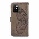 For Xiaomi Redmi 10 4G / 10 Prime Swallowtail Butterfly Embossed Leather Phone Case(Grey) - 3