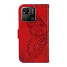 For Xiaomi Redmi 10A Swallowtail Butterfly Embossed Leather Phone Case(Red) - 3