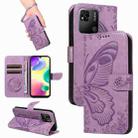 For Xiaomi Redmi 10A Swallowtail Butterfly Embossed Leather Phone Case(Purple) - 1