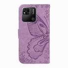 For Xiaomi Redmi 10A Swallowtail Butterfly Embossed Leather Phone Case(Purple) - 3