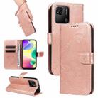 For Xiaomi Redmi 10A Swallowtail Butterfly Embossed Leather Phone Case(Rose Gold) - 1