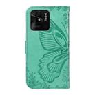 For Xiaomi Redmi 10C Swallowtail Butterfly Embossed Leather Phone Case(Green) - 3