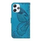 For Xiaomi Redmi 12 5G / 4G / Note 12R Swallowtail Butterfly Embossed Leather Phone Case(Blue) - 3