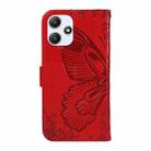 For Xiaomi Poco M6 Pro 5G Swallowtail Butterfly Embossed Leather Phone Case(Red) - 3