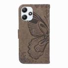 For Xiaomi Poco M6 Pro 5G Swallowtail Butterfly Embossed Leather Phone Case(Grey) - 3