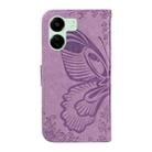 For Xiaomi Redmi 13C / Poco C65 Swallowtail Butterfly Embossed Leather Phone Case(Purple) - 3