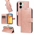 For Xiaomi Redmi 13C / Poco C65 Swallowtail Butterfly Embossed Leather Phone Case(Rose Gold) - 1