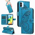 For Xiaomi Redmi A1 Swallowtail Butterfly Embossed Leather Phone Case(Blue) - 1