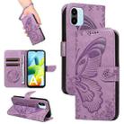 For Xiaomi Redmi A1 Swallowtail Butterfly Embossed Leather Phone Case(Purple) - 1