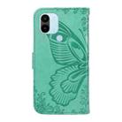 For Xiaomi Redmi A1+ Swallowtail Butterfly Embossed Leather Phone Case(Green) - 3