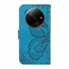 For Xiaomi Redmi A3 Swallowtail Butterfly Embossed Leather Phone Case(Blue) - 3