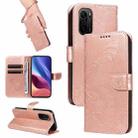 For Xiaomi Redmi K40 / K40 Pro Swallowtail Butterfly Embossed Leather Phone Case(Rose Gold) - 1