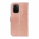 For Xiaomi Redmi K40 / K40 Pro Swallowtail Butterfly Embossed Leather Phone Case(Rose Gold) - 3