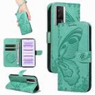 For Xiaomi Redmi K60 / K60 Pro Swallowtail Butterfly Embossed Leather Phone Case(Green) - 1