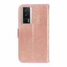 For Xiaomi Redmi K60 / K60 Pro Swallowtail Butterfly Embossed Leather Phone Case(Rose Gold) - 3