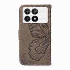 For Xiaomi Redmi K70E Swallowtail Butterfly Embossed Leather Phone Case(Grey) - 3