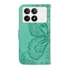 For Xiaomi Redmi K70E Swallowtail Butterfly Embossed Leather Phone Case(Green) - 3