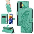For Xiaomi Redmi K50 Gaming Swallowtail Butterfly Embossed Leather Phone Case(Green) - 1
