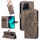 For Xiaomi Redmi K60 Ultra Swallowtail Butterfly Embossed Leather Phone Case(Grey) - 1