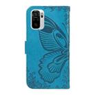 For Xiaomi Poco M5s Swallowtail Butterfly Embossed Leather Phone Case(Blue) - 3