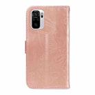 For Xiaomi Poco M5s Swallowtail Butterfly Embossed Leather Phone Case(Rose Gold) - 3