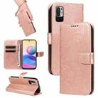 For Xiaomi Redmi Note 10 5G / 10T Swallowtail Butterfly Embossed Leather Phone Case(Rose Gold) - 1