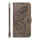 For Xiaomi Poco M3 Pro 5G Swallowtail Butterfly Embossed Leather Phone Case(Grey) - 2