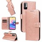 For Xiaomi Poco M3 Pro 5G Swallowtail Butterfly Embossed Leather Phone Case(Rose Gold) - 1