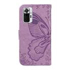 For Xiaomi Redmi Note 10 Pro 4G Swallowtail Butterfly Embossed Leather Phone Case(Purple) - 3