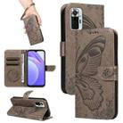 For Xiaomi Redmi Note 10 Pro 4G Swallowtail Butterfly Embossed Leather Phone Case(Grey) - 1