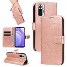 For Xiaomi Redmi Note 10 Pro 4G Swallowtail Butterfly Embossed Leather Phone Case(Rose Gold) - 1