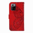 For Xiaomi Poco X3 GT 5G Swallowtail Butterfly Embossed Leather Phone Case(Red) - 3