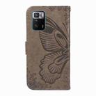 For Xiaomi Poco X3 GT 5G Swallowtail Butterfly Embossed Leather Phone Case(Grey) - 3
