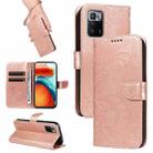 For Xiaomi Poco X3 GT 5G Swallowtail Butterfly Embossed Leather Phone Case(Rose Gold) - 1