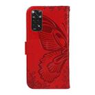 For Xiaomi Redmi Note 11 4G / 11S Swallowtail Butterfly Embossed Leather Phone Case(Red) - 3