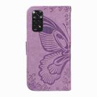 For Xiaomi Redmi Note 11 4G / 11S Swallowtail Butterfly Embossed Leather Phone Case(Purple) - 3