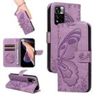 For Xiaomi Redmi Note 11 Pro 5G / 4G Swallowtail Butterfly Embossed Leather Phone Case(Purple) - 1