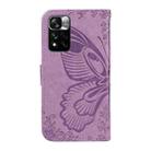 For Xiaomi Redmi Note 11 Pro 5G / 4G Swallowtail Butterfly Embossed Leather Phone Case(Purple) - 3