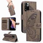 For Xiaomi Redmi Note 11 Pro 5G / 4G Swallowtail Butterfly Embossed Leather Phone Case(Grey) - 1