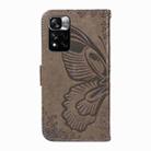 For Xiaomi Redmi Note 11 Pro 5G / 4G Swallowtail Butterfly Embossed Leather Phone Case(Grey) - 3