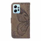 For Xiaomi Redmi Note 12 4G Global Swallowtail Butterfly Embossed Leather Phone Case(Grey) - 3