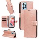 For Xiaomi Redmi Note 12 4G Global Swallowtail Butterfly Embossed Leather Phone Case(Rose Gold) - 1