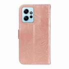 For Xiaomi Redmi Note 12 4G Global Swallowtail Butterfly Embossed Leather Phone Case(Rose Gold) - 3