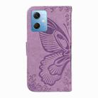 For Xiaomi Redmi Note 12 5G Global Swallowtail Butterfly Embossed Leather Phone Case(Purple) - 3