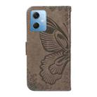 For Xiaomi Redmi Note 12 5G Global Swallowtail Butterfly Embossed Leather Phone Case(Grey) - 3