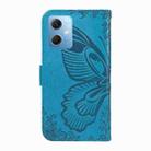 For Xiaomi Poco X5 5G Swallowtail Butterfly Embossed Leather Phone Case(Blue) - 3